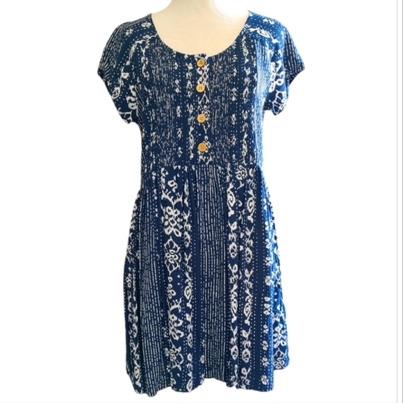 Rip Curl Short Sleeve Blue and White Dress Size XS - Picture 1 of 5
